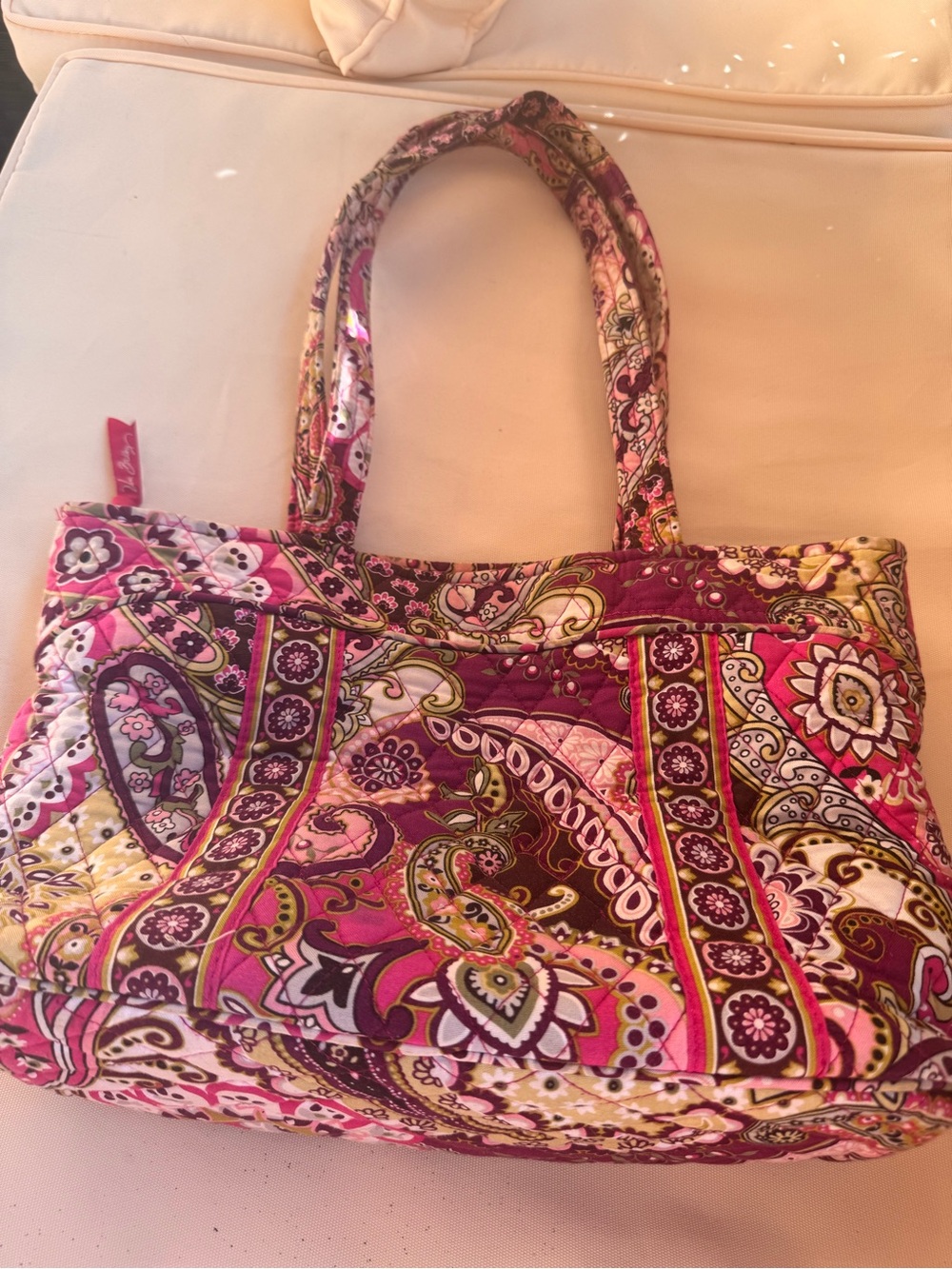 Vera Bradley Pink Paisley Quilted Tote